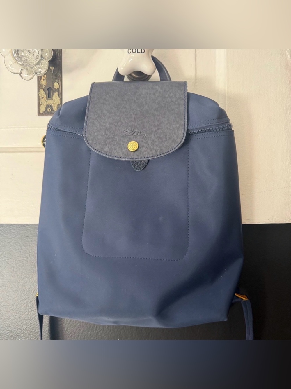 Longchamp Le Pliage Backpack Womens Small Navy Blue Good Foldable Nylon Bag